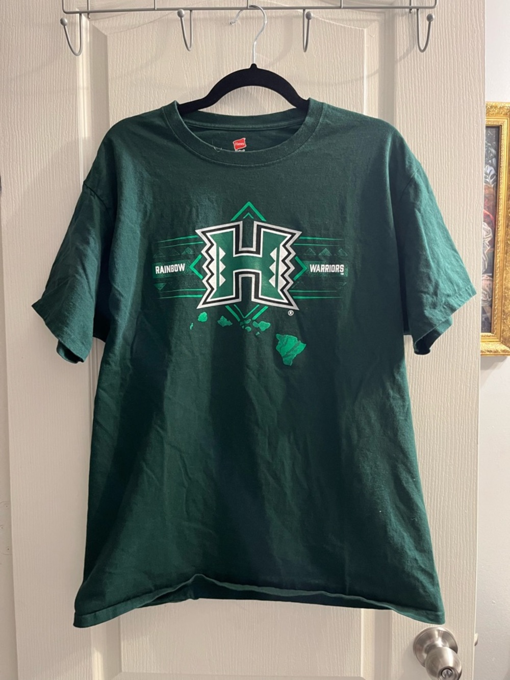 University of Hawaii Rainbow Warriors Hawaiian Islands Green T-Shirt Size L